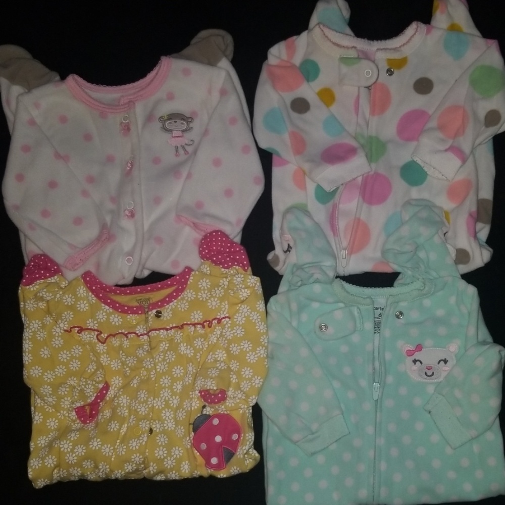 Carters baby girl footie pajamas
